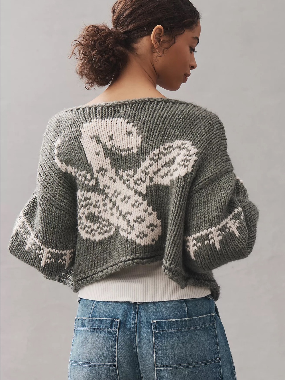 Pilcro Anthro Chunky Knit Snake Sweater